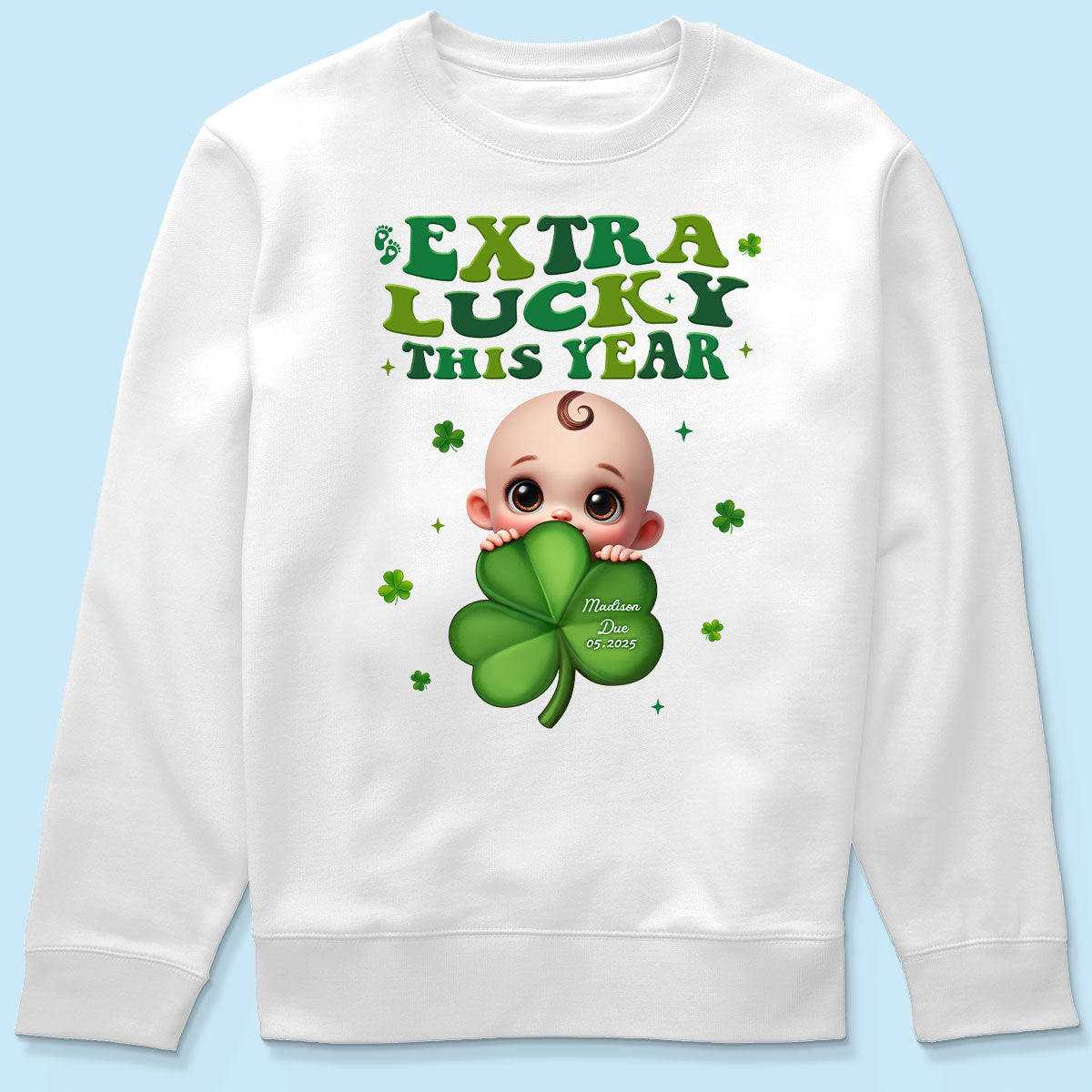 Extra Lucky This Year, St Patrick's Day Pregnancy Reveal Personalized Shirt, Pregnancy Announcement, Mom To Be