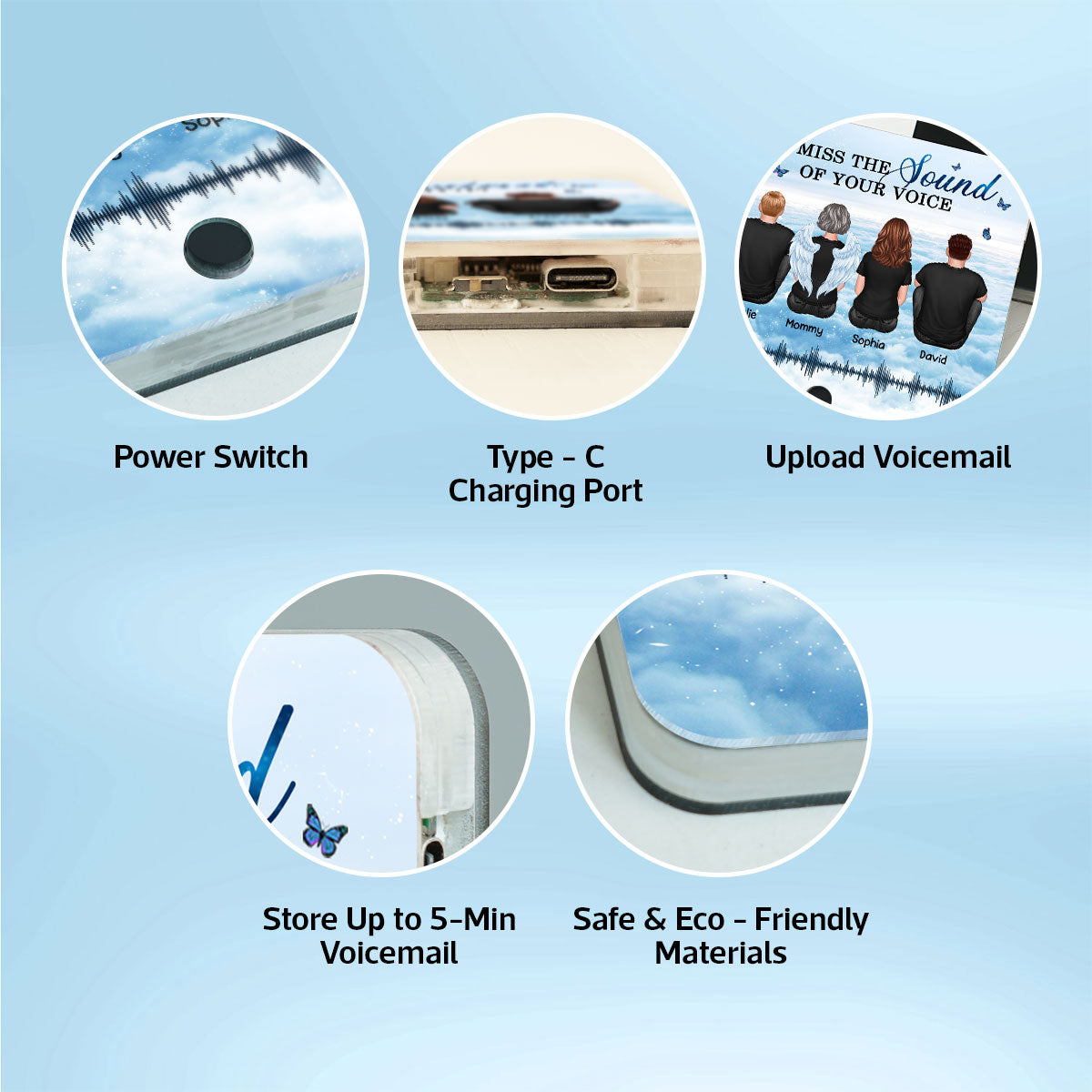 Miss The Sound Of Your Voice Memorial Voice Message Remembrance Keepsake Personalized Music Fridge Magnet