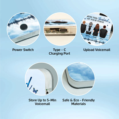 Miss The Sound Of Your Voice Memorial Voice Message Remembrance Keepsake Personalized Music Fridge Magnet