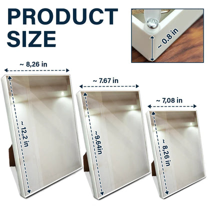 Custom Photo Memorial Always In Our Thoughts - Personalized LED Mirror Frame Lamp