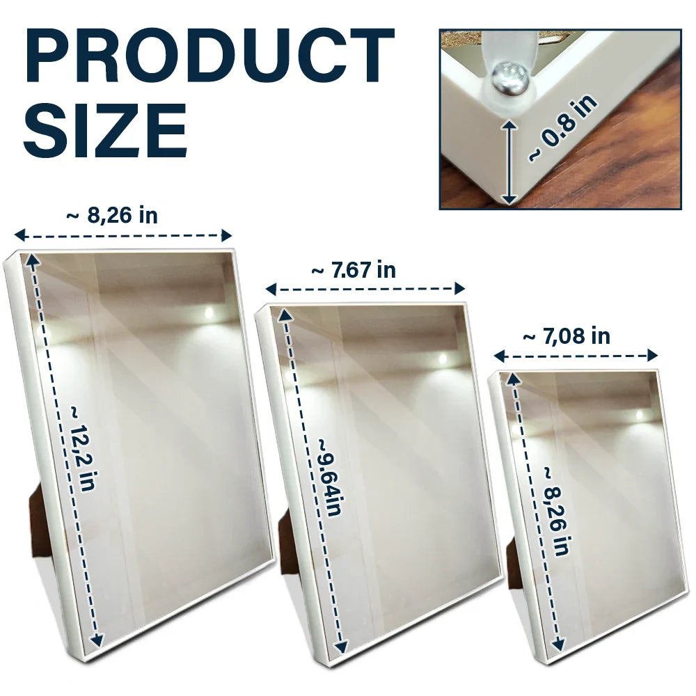 Custom Photo QR Code Music Lovers Couple Favorite Song - Personalized LED Mirror Frame Lamp