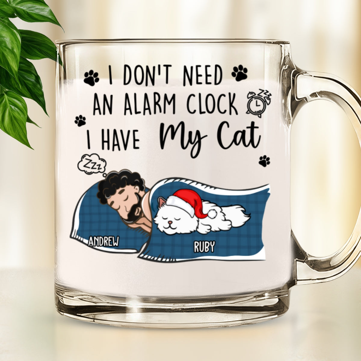 My Cat Alarm Clock - Personalized Custom Glass Mug