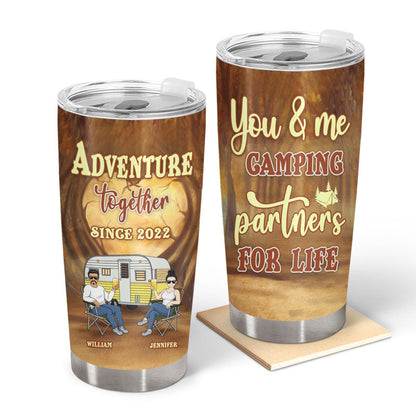 You & Me Camping Partners For Life - Gift For Couple - Personalized Custom Tumbler