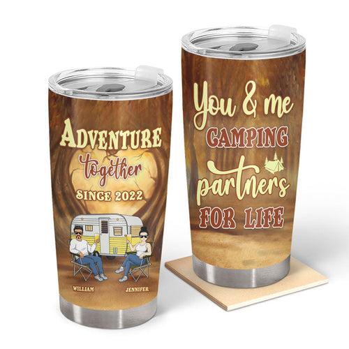 You & Me Camping Partners For Life - Gift For Couple - Personalized Custom Tumbler