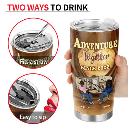 You & Me Camping Partners For Life - Gift For Couple - Personalized Custom Tumbler
