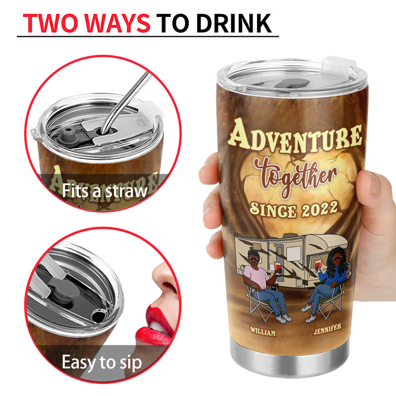 You & Me Camping Partners For Life - Gift For Couple - Personalized Custom Tumbler