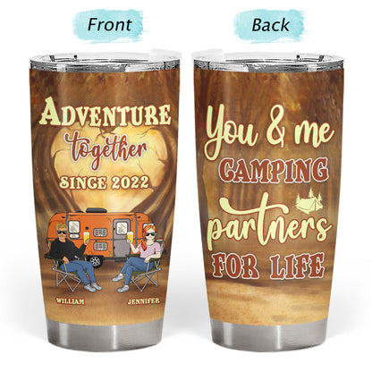 You & Me Camping Partners For Life - Gift For Couple - Personalized Custom Tumbler