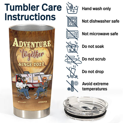 You & Me Camping Partners For Life - Gift For Couple - Personalized Custom Tumbler