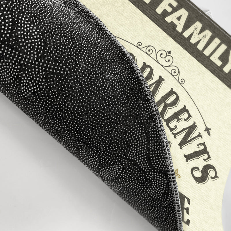 Family Old Couple Grandparents Rules Begin Here - Couple Gift - Personalized Custom Doormat