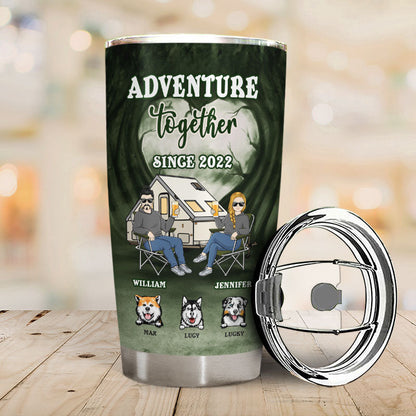 Camping Adventure Together Couple You & Me And The Dogs - Gift For Couple - Personalized Custom Tumbler