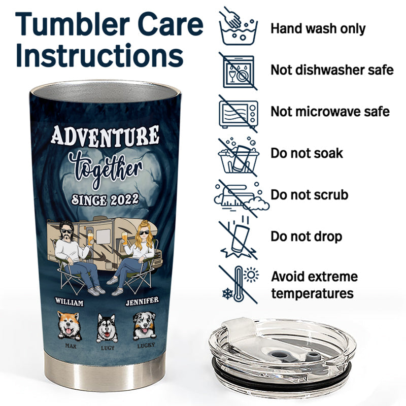 Camping Adventure Together Couple You & Me And The Dogs - Gift For Couple - Personalized Custom Tumbler