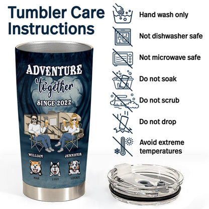 Camping Adventure Together Couple You & Me And The Dogs - Gift For Couple - Personalized Custom Tumbler
