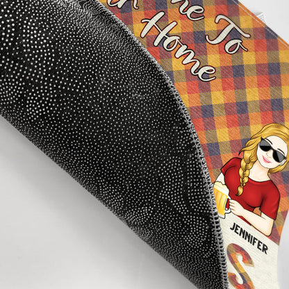 Family & Friends Gather Here Dog Lovers - Gift For Couples - Personalized Custom Doormat