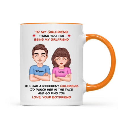 Thank You For Being My Girlfriend Boyfriend Husband Wife Funny Personalized Mug