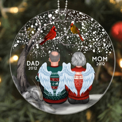 Dad Mom Cardinals Memorial Personalized Acrylic Ornament