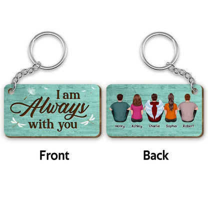 Green Palette Family Memorial Remembrance Keepsake Personalized Wooden Keychain