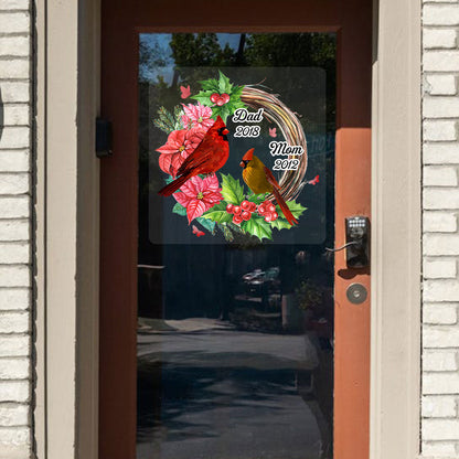 Cardinals Wreath Memorial Personalized Decal