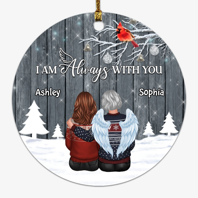 Family Memorial Wood Branch Personalized Circle Ornament