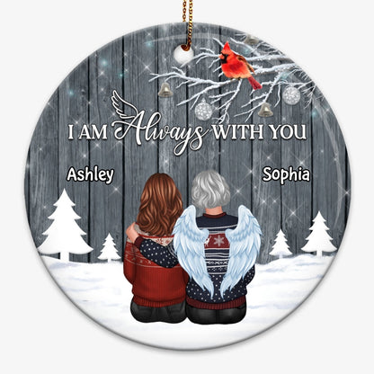 Family Memorial Wood Branch Personalized Circle Ornament