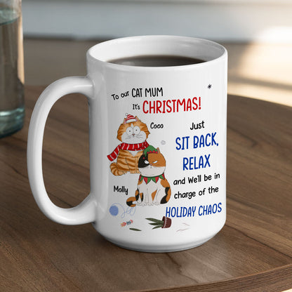 Let Cats Be In Charge Of The Chaos - Personalized Custom Coffee Mug