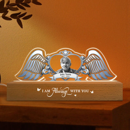 Angel Wings Memorial Those We Love Don't Go Away Personalized LED Night Light, Sympathy Gift For Loved Ones