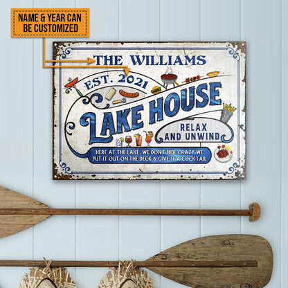Lake House Deck Here At The Lake Custom Classic Metal Signs