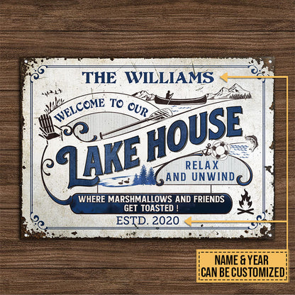 Lake House Get Toasted Custom Classic Metal Signs