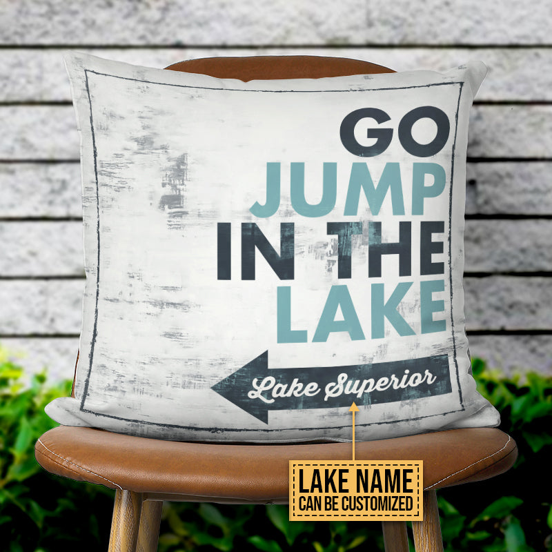 Lake House Jump In The Lake Custom Pillow