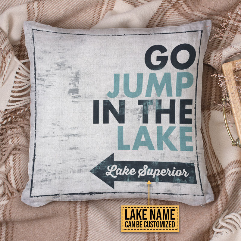 Lake House Jump In The Lake Custom Pillow