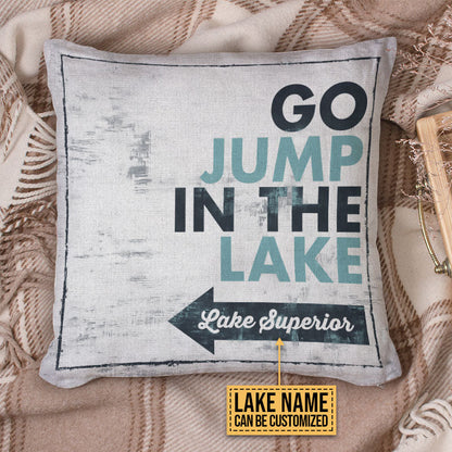 Lake House Jump In The Lake Custom Pillow