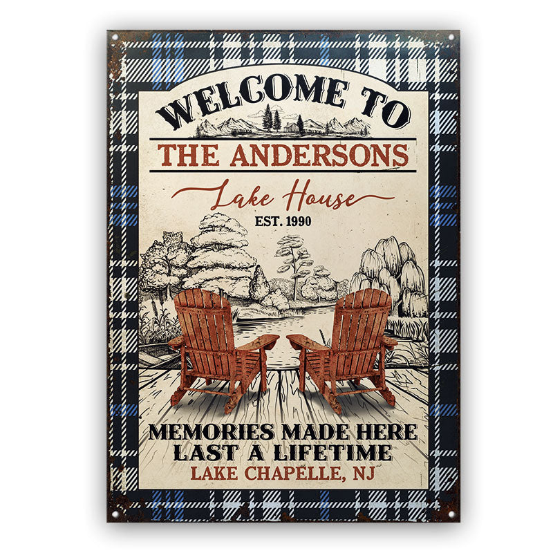 Lake House Memories At The Lake Custom Classic Metal Signs