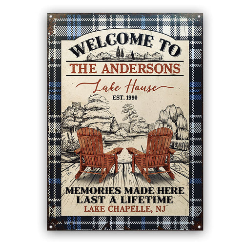 Lake House Memories At The Lake Custom Classic Metal Signs