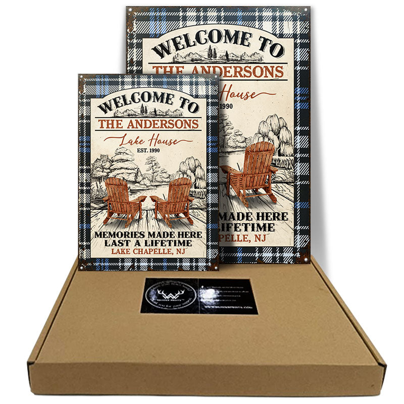 Lake House Memories At The Lake Custom Classic Metal Signs