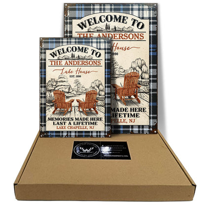 Lake House Memories At The Lake Custom Classic Metal Signs