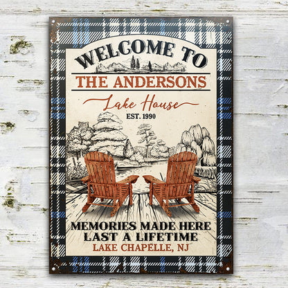 Lake House Memories At The Lake Custom Classic Metal Signs