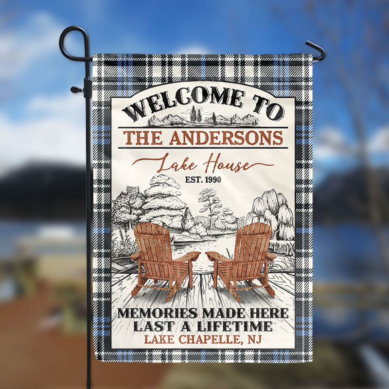 Lake House Memories At The Lake Custom Flag, Lake House Decorations