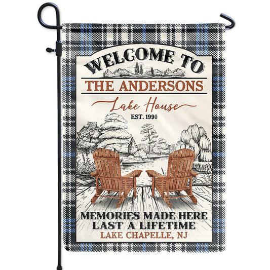 Lake House Memories At The Lake Custom Flag, Lake House Decorations