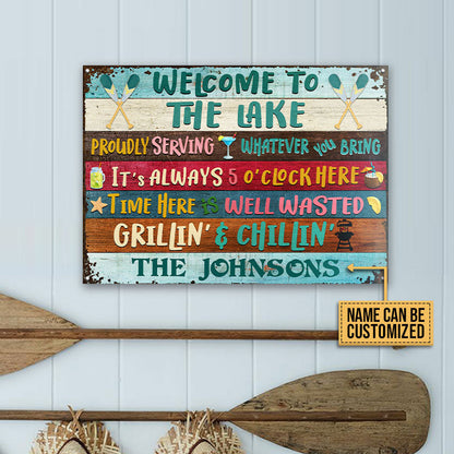 Lake House Time Here Is Well Wasted Custom Classic Metal Signs