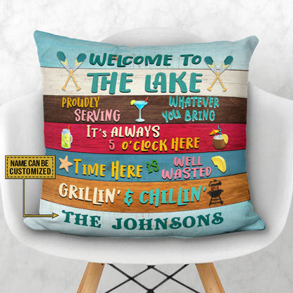 Lake House Time Here Is Well Wasted Custom Pillow