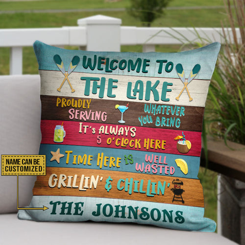 Lake House Time Here Is Well Wasted Custom Pillow