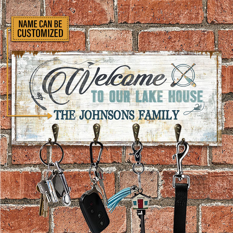 Lake House Welcome To Our Lake House Personalized Custom Wood Key Holder