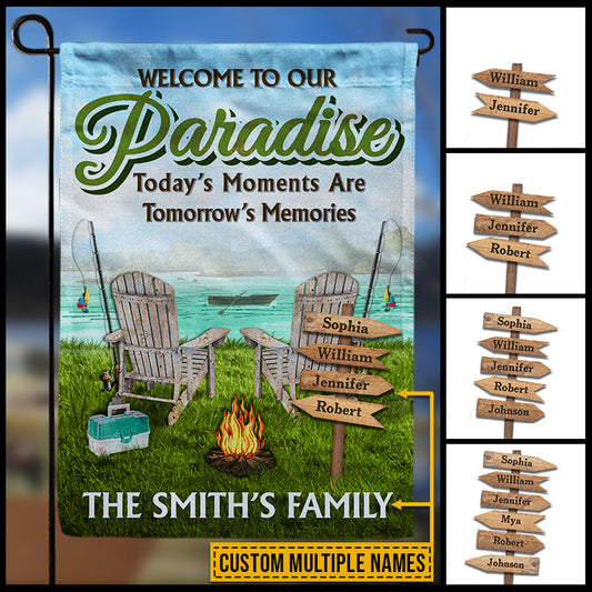 Lake House Welcome To Our Paradise Custom Flag
