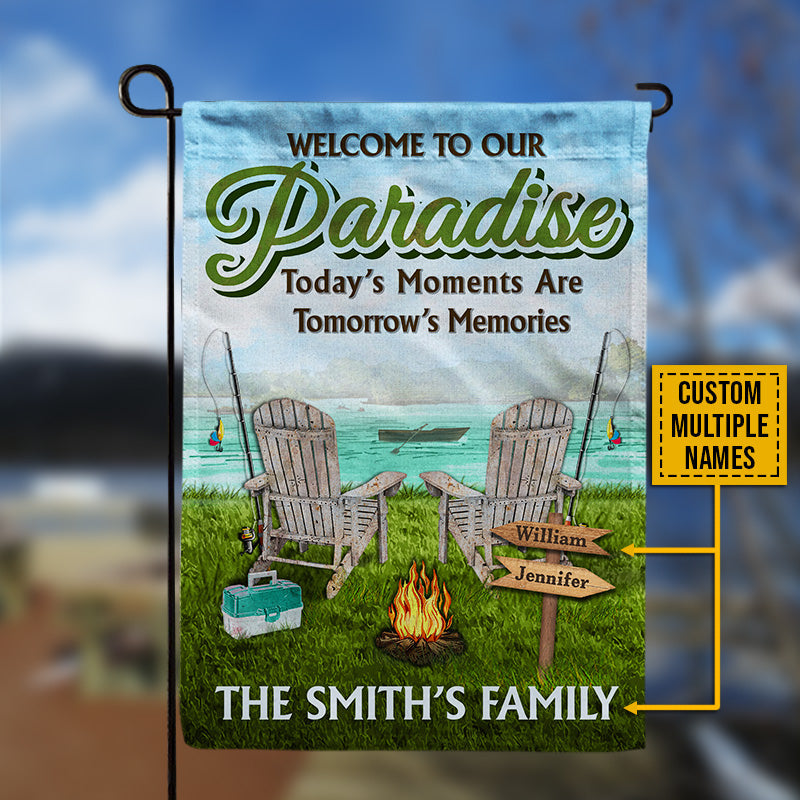 Lake House Welcome To Our Paradise Custom Flag