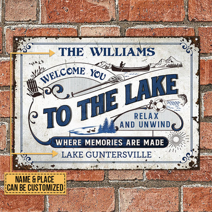 Lake House Where Memories Are Made Custom Classic Metal Signs