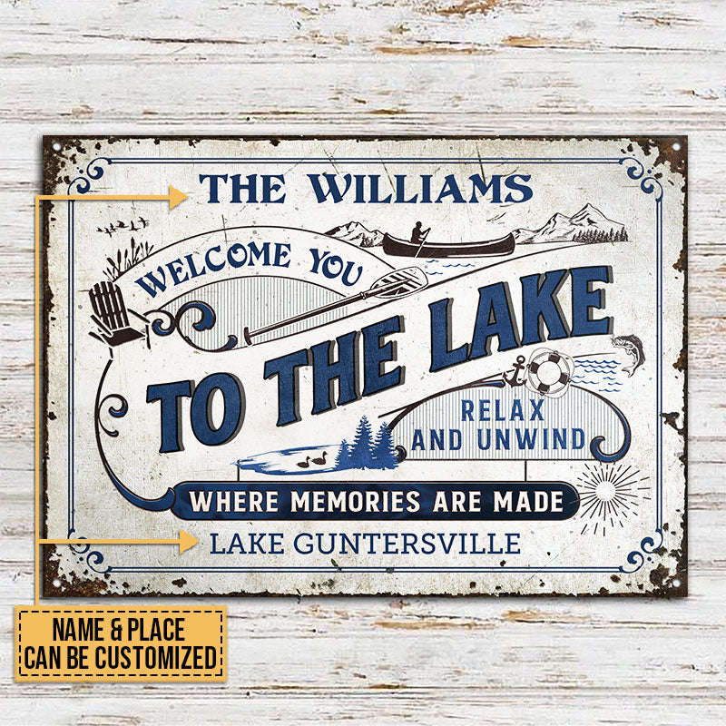 Lake House Where Memories Are Made Custom Classic Metal Signs