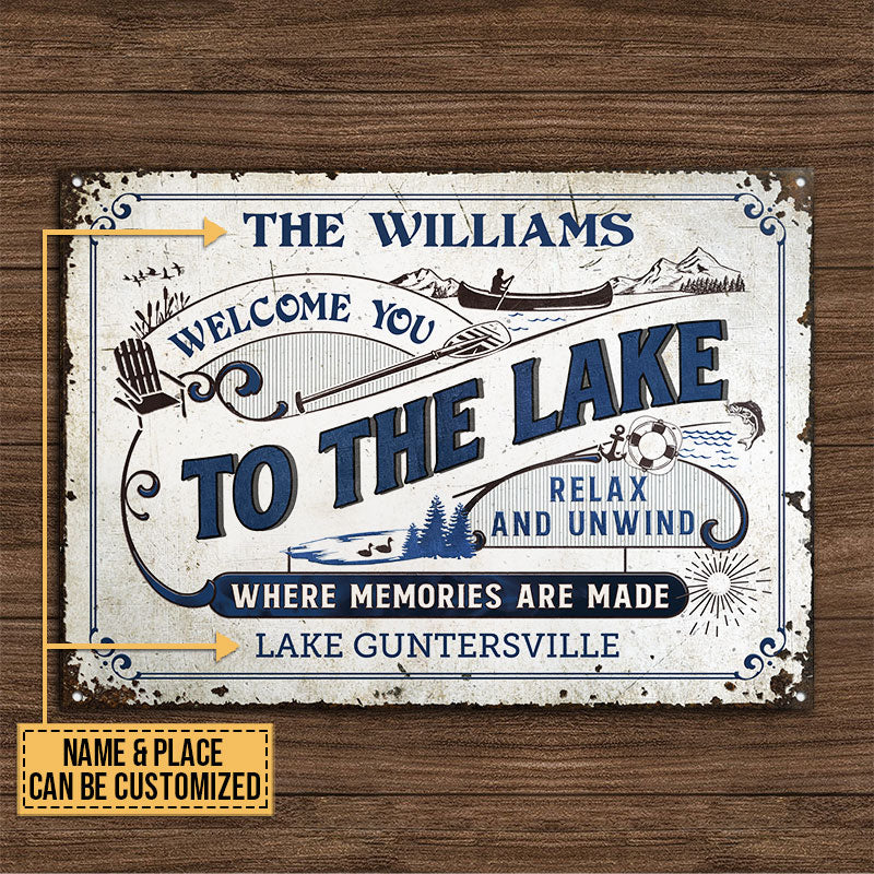 Lake House Where Memories Are Made Custom Classic Metal Signs