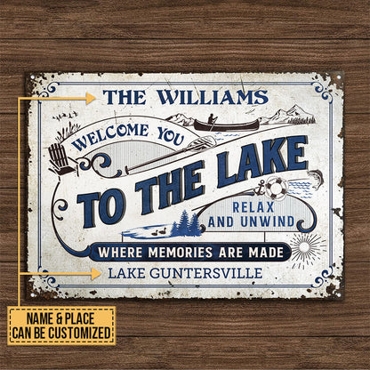 Lake House Where Memories Are Made Custom Classic Metal Signs