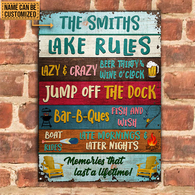 Lake Lazy And Crazy Custom Classic Metal Signs, Funny Sign For Lake House