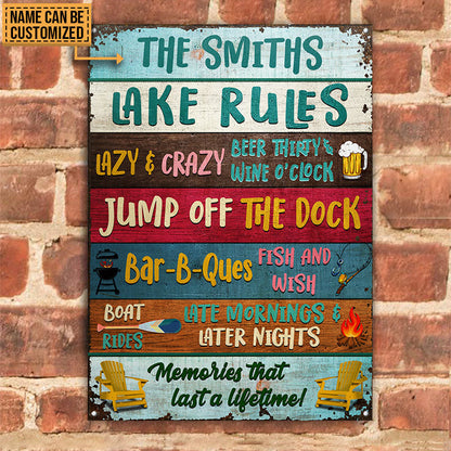 Lake Lazy And Crazy Custom Classic Metal Signs, Funny Sign For Lake House