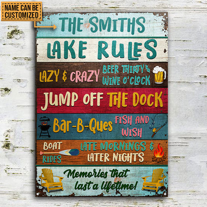 Lake Lazy And Crazy Custom Classic Metal Signs, Funny Sign For Lake House